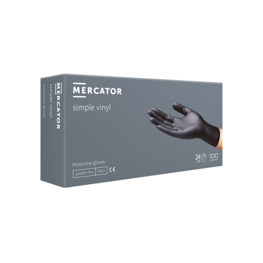 Γάντια Βινυλίου Simple χωρίς πούδρα-Μαύρο