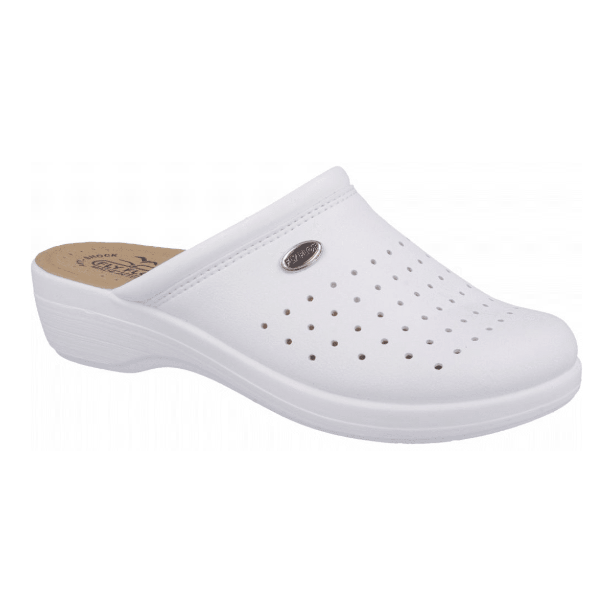 Δερμάτινα Γυναικεία Ανατομικά Σαμπό Λευκά