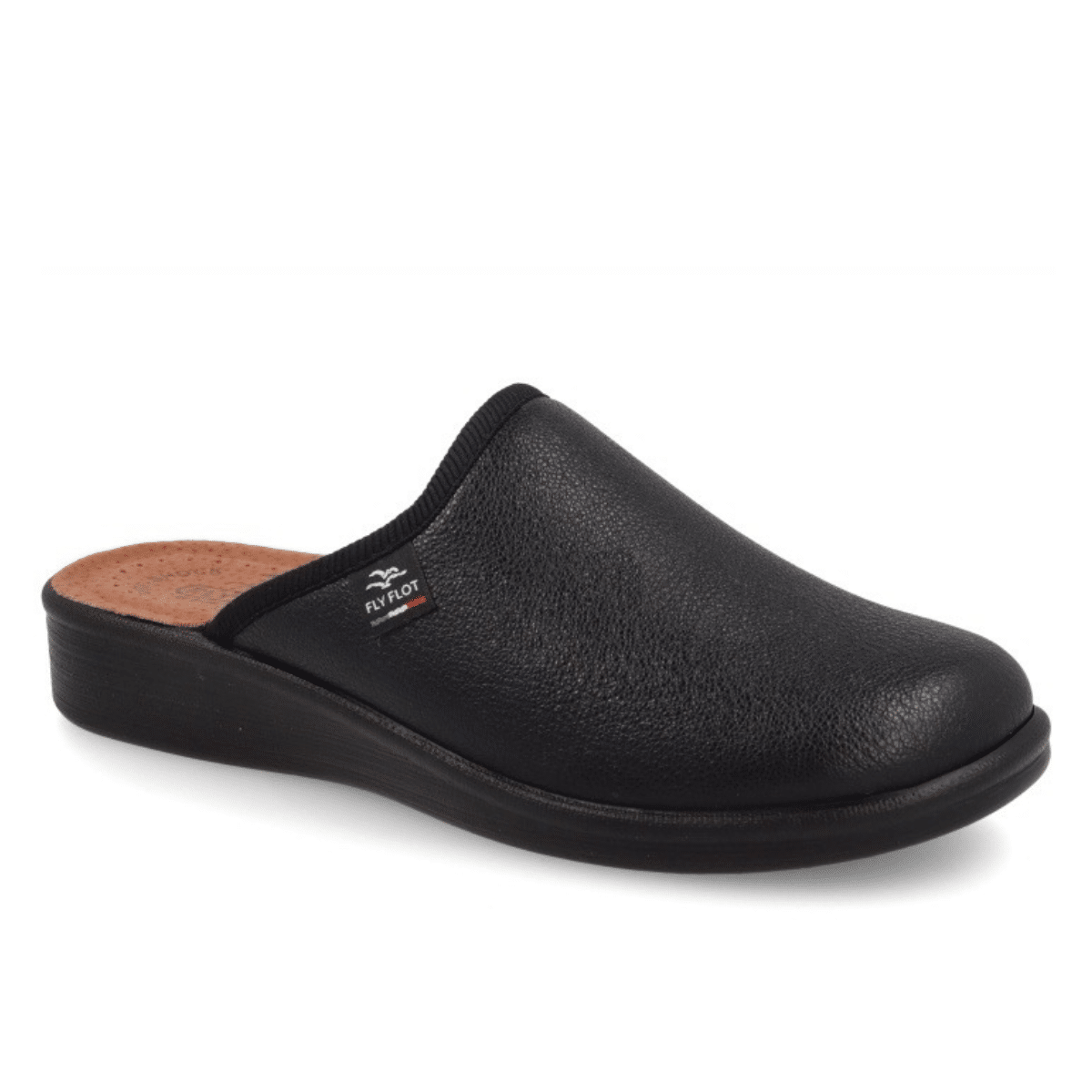 Γυναικεία Δερμάτινη Παντόφλα Χειμερινή Μαυρο