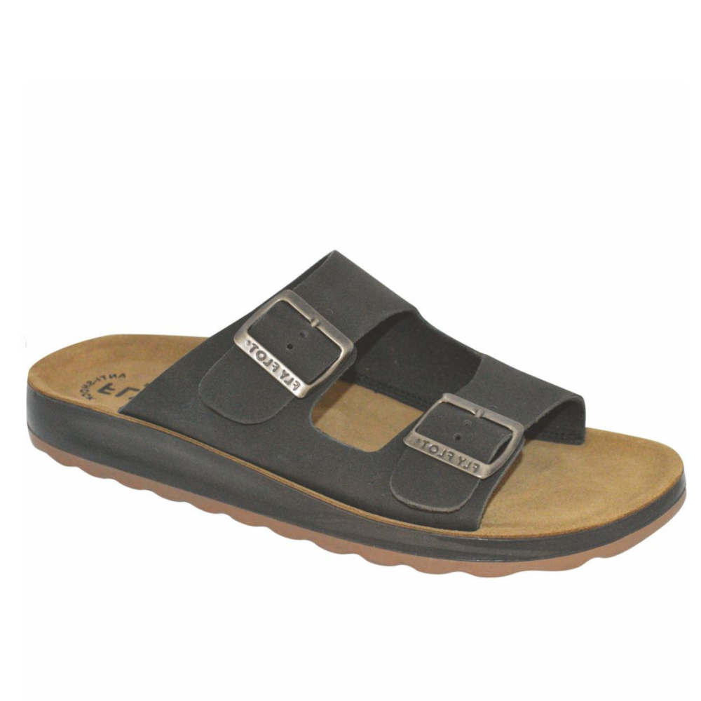 Δερμάτινες Ανδρικές Ανατομικές Παντόφλες Καφέ Σκούρο