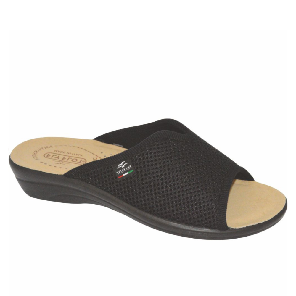 Υφασμάτινες Γυναικείες Ανατομικές Παντόφλες Μαύρο